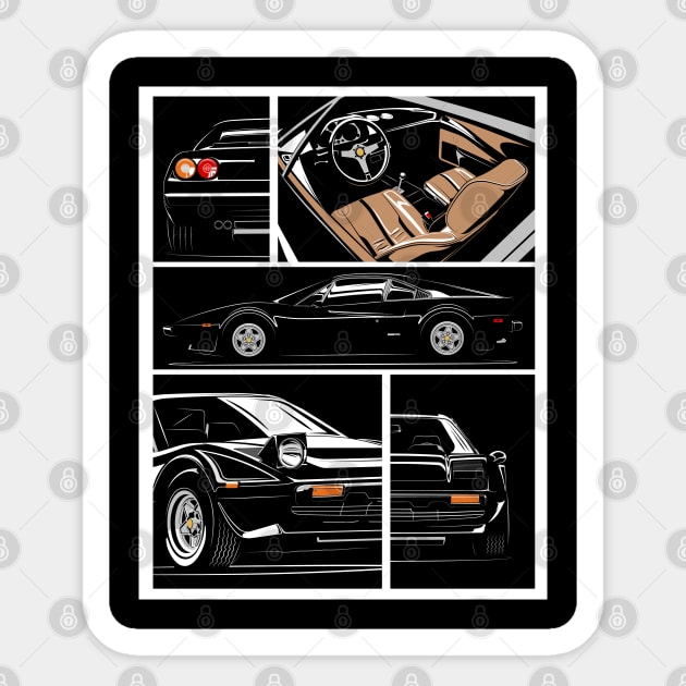 Ferrari 308 Sticker by icemanmsc